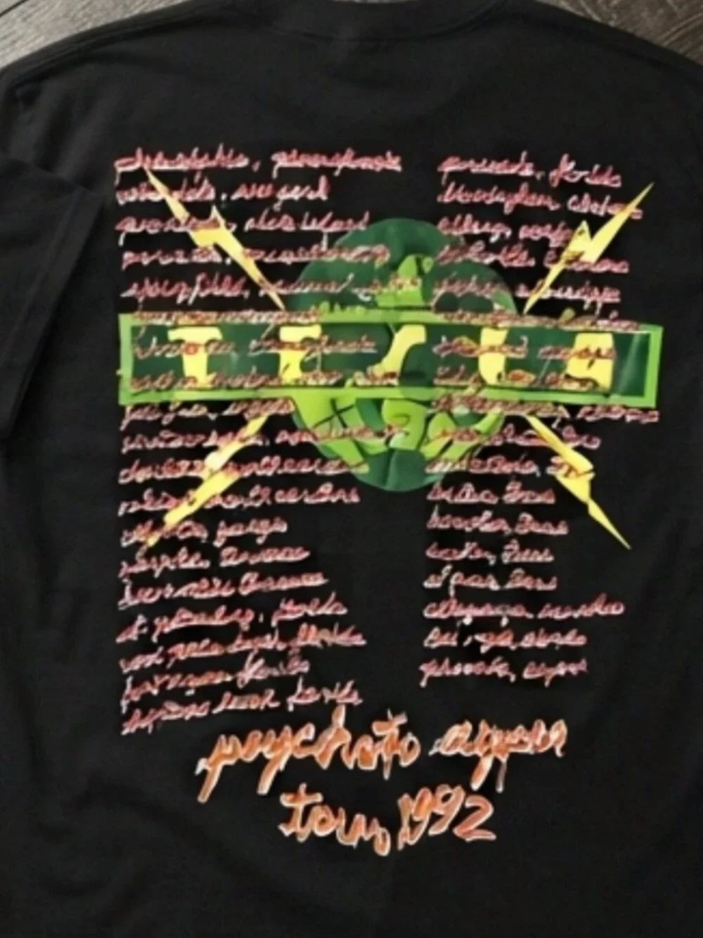 Tesla Psychotic Supper Tour 1992 Vintage Band Black T-Shirt